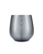 Custom Engraved 16 Oz. Navy Metal Stemless Wine Glass