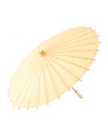 Pretty Paper Parasol With Bamboo Handle - Ivory